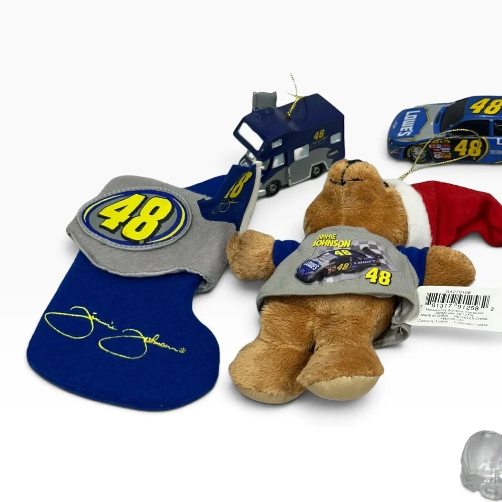 Jimmie Johnson #48 Lowe's NASCAR Christmas Ornament Lot Stocking Bear 15 Pc